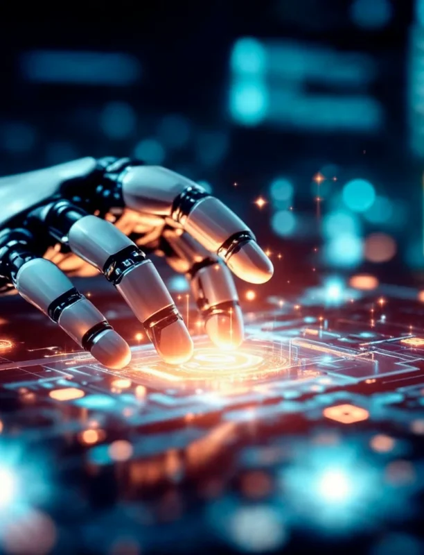 robot-hand-interacting-with-digital-circuit-board-scaled
